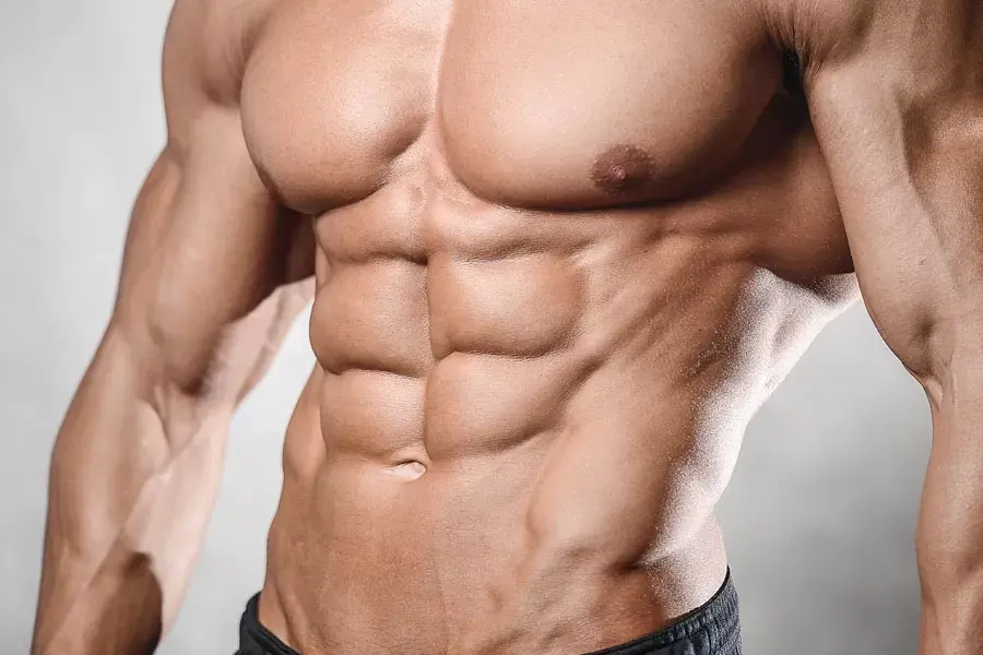 Abdominales de hombre sin camiseta