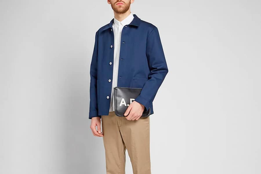 A.P.C. Kerlouan Bedford Bedford Canvas Work Jacket in Navy