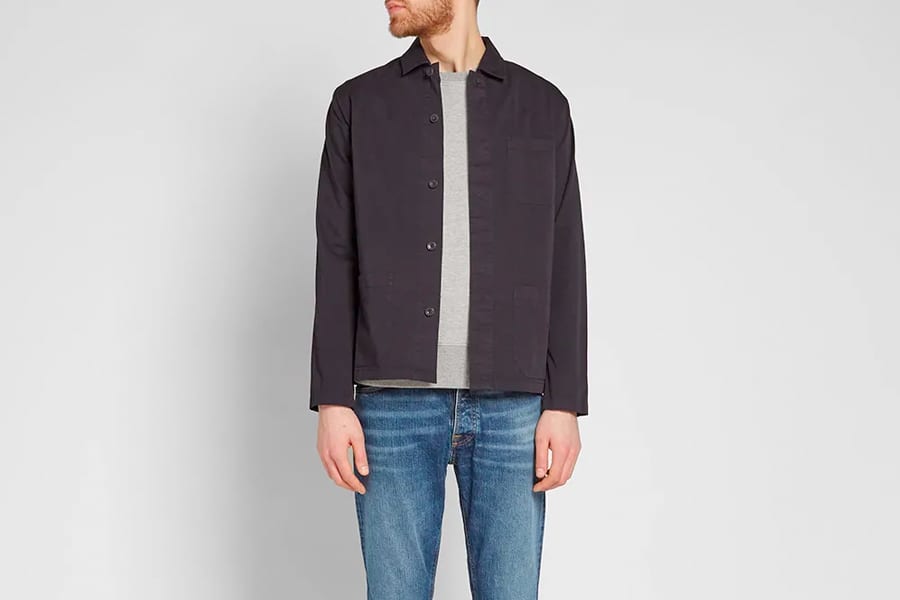 NN07 dyed Oscar Chore Jacket in Navy Blue