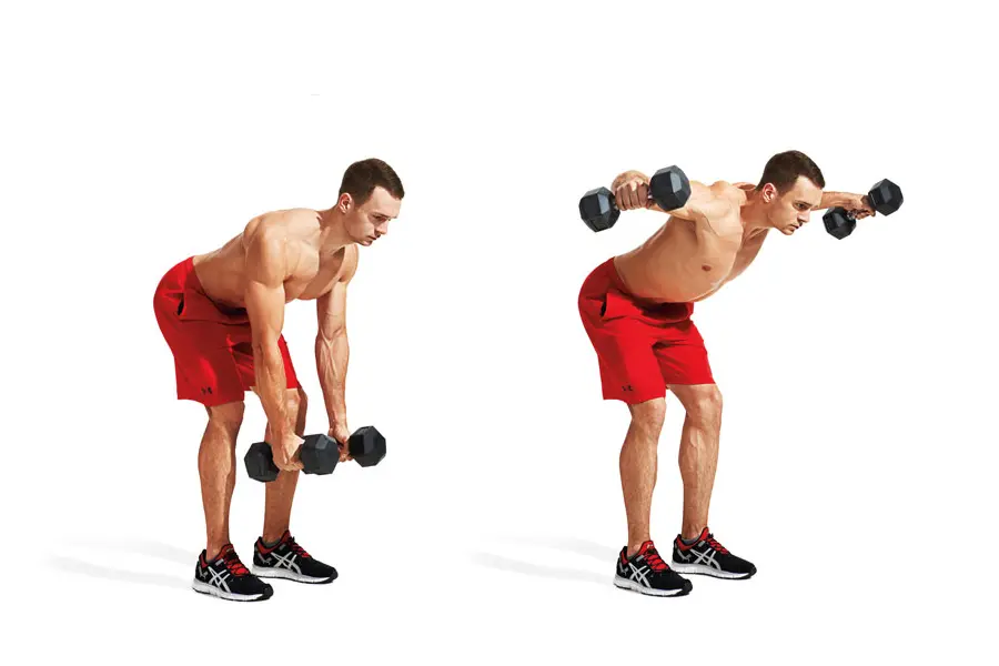 Bent-over dumbbell lateral raise
