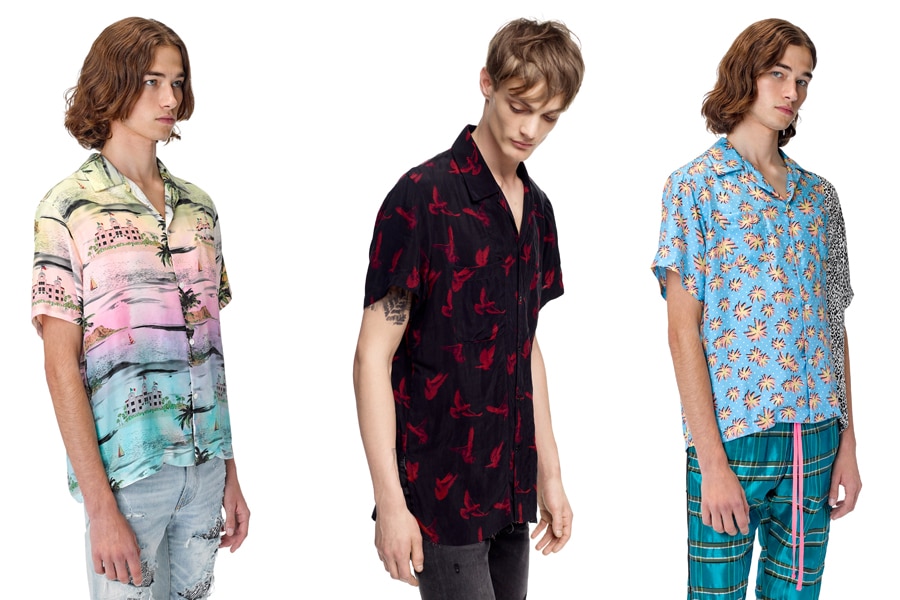 Models in Amiri Hawaiian Shirts