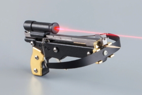 Toothpick Crossbow with red laser pointer