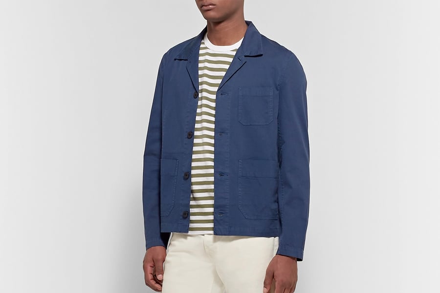 All-son Twill Shirt Jacket in Green for Men | Lyst