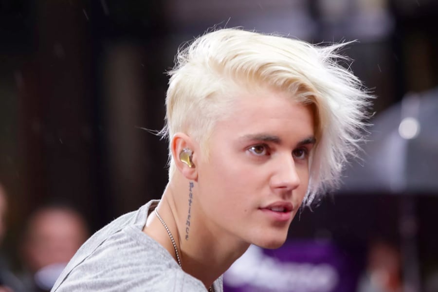 Justin Bieber Bleached Blonde Hair