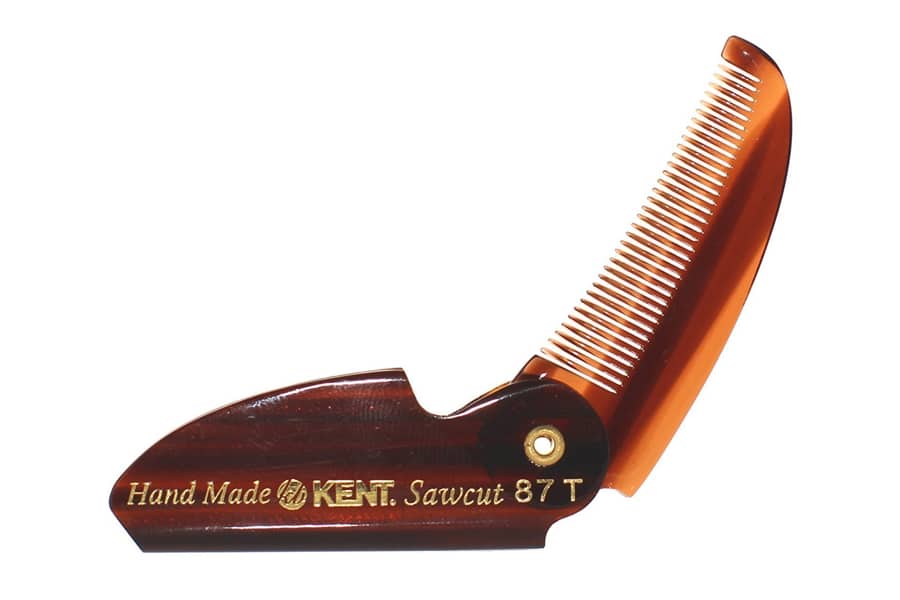 Kent 87T Limited Edition Handmade Saw-Cut, Fine-Toothed, Pocket Folding Beard & Mustache Comb