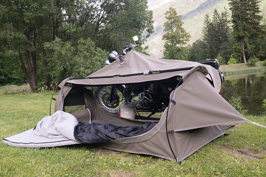 Love Both Motorcycles and Camping with the Goose Motorcycle Tent | Man