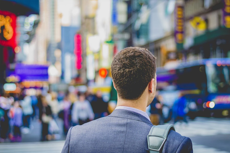 Man in Business in city