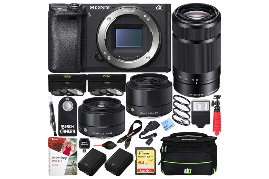 Sony ILCE-6500 a6500 4K Mirrorless Beach Camera Bundle