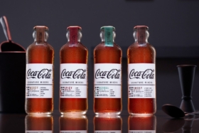 Bottles of Coca cola coke Signature Mixers