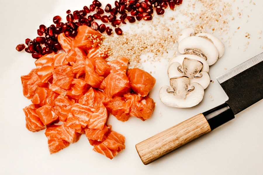 Salmon on Chopping board