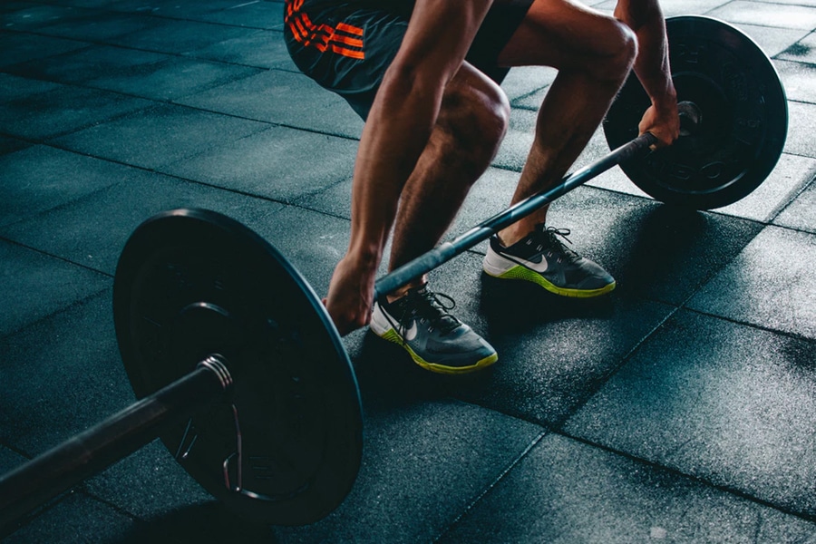 Man lifting weights