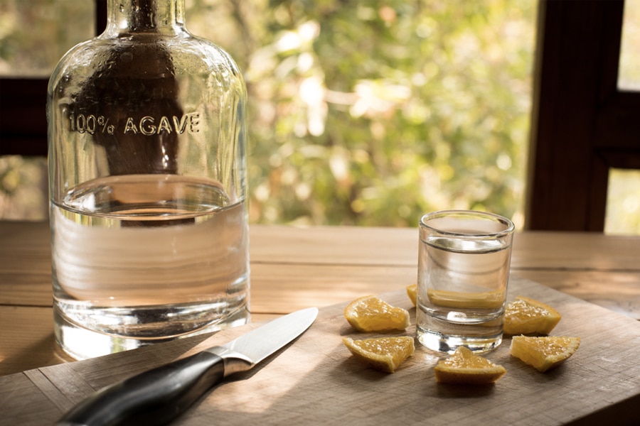 Mezcal in Shot glass