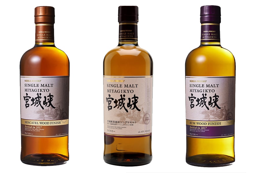 Miyagikyo Whisky bottles