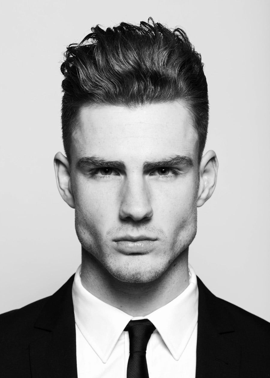 Short Haircut & Hairstyle for Man - Tall Pompadour