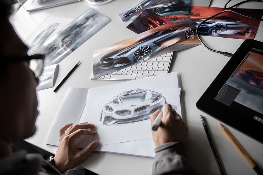 Calvin Luk BMW Designer sketching car design