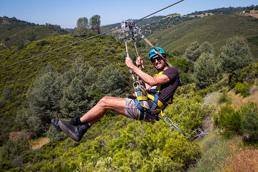 Ziplining at Moaning Cavern