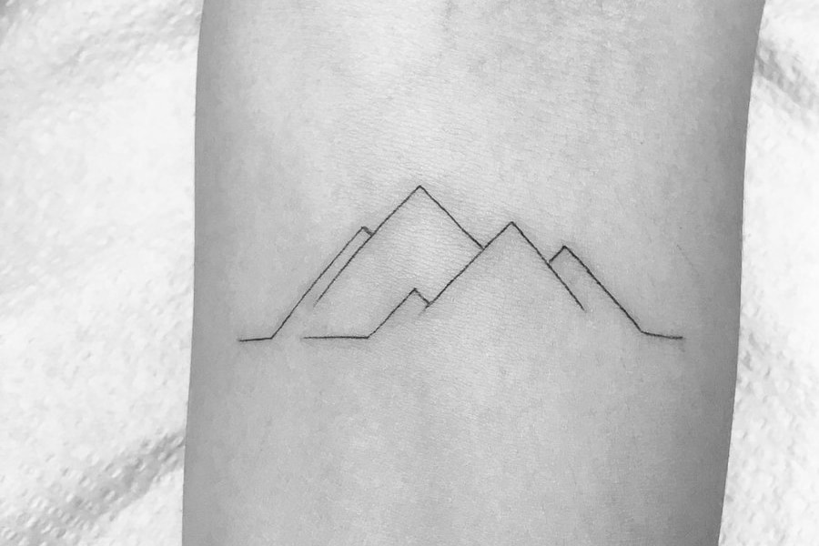 Minimalism Mountain and Sun Temporary Tattootattoo Sticker  Etsy