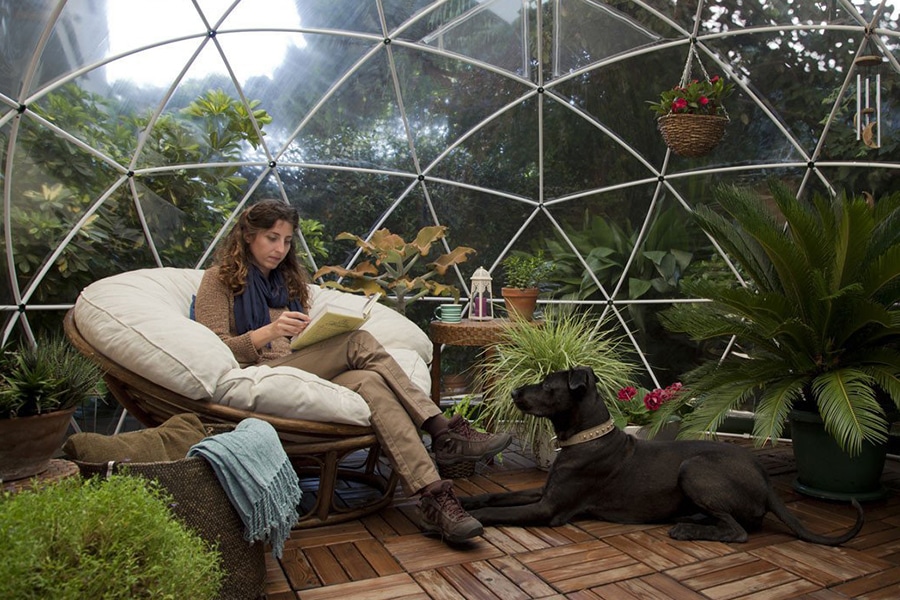 garden dome igloo suits well as study area a lady with the dog