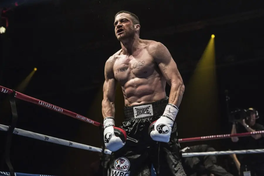 Gyllenhaal als Southpaw in boxing Ring