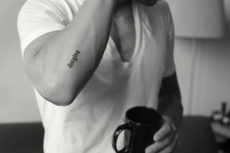 black tattoo, arm, minimalist | Stable Diffusion