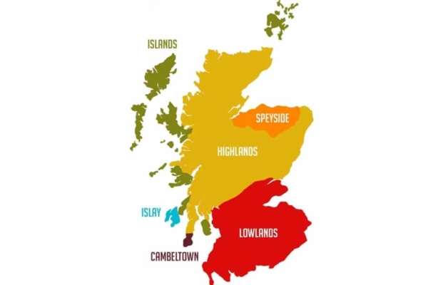 Scotland Whisky Regions Map 600x400 