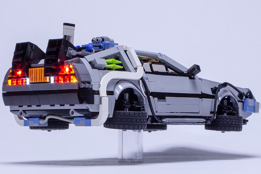 LEGO DeLorean with a Tiny Flux Capacitor
