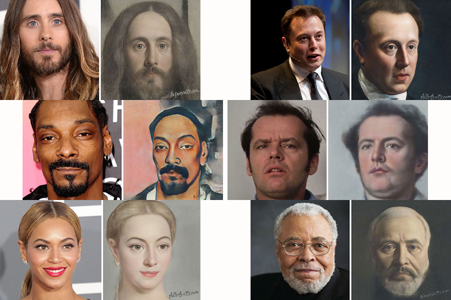 30 celebrities are painted by AI technology