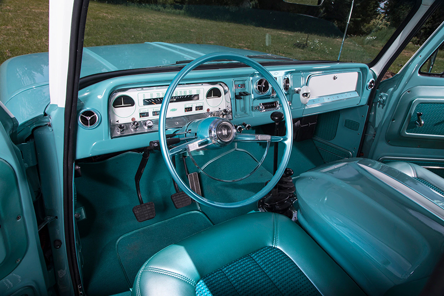 chevvy ponderosa truck dashboard and steering wheel