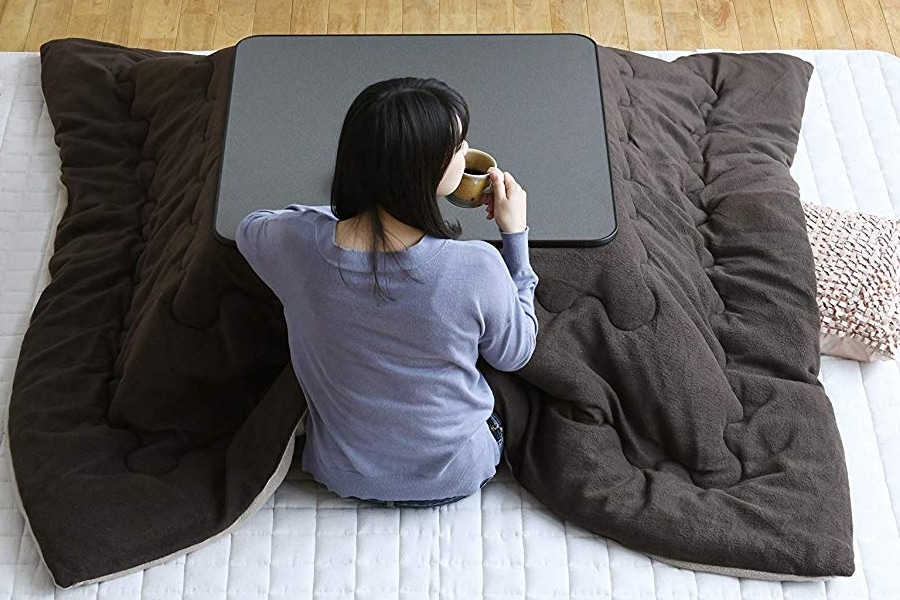 Japanese Kotatsu Table with Heated Blanket Man of Many