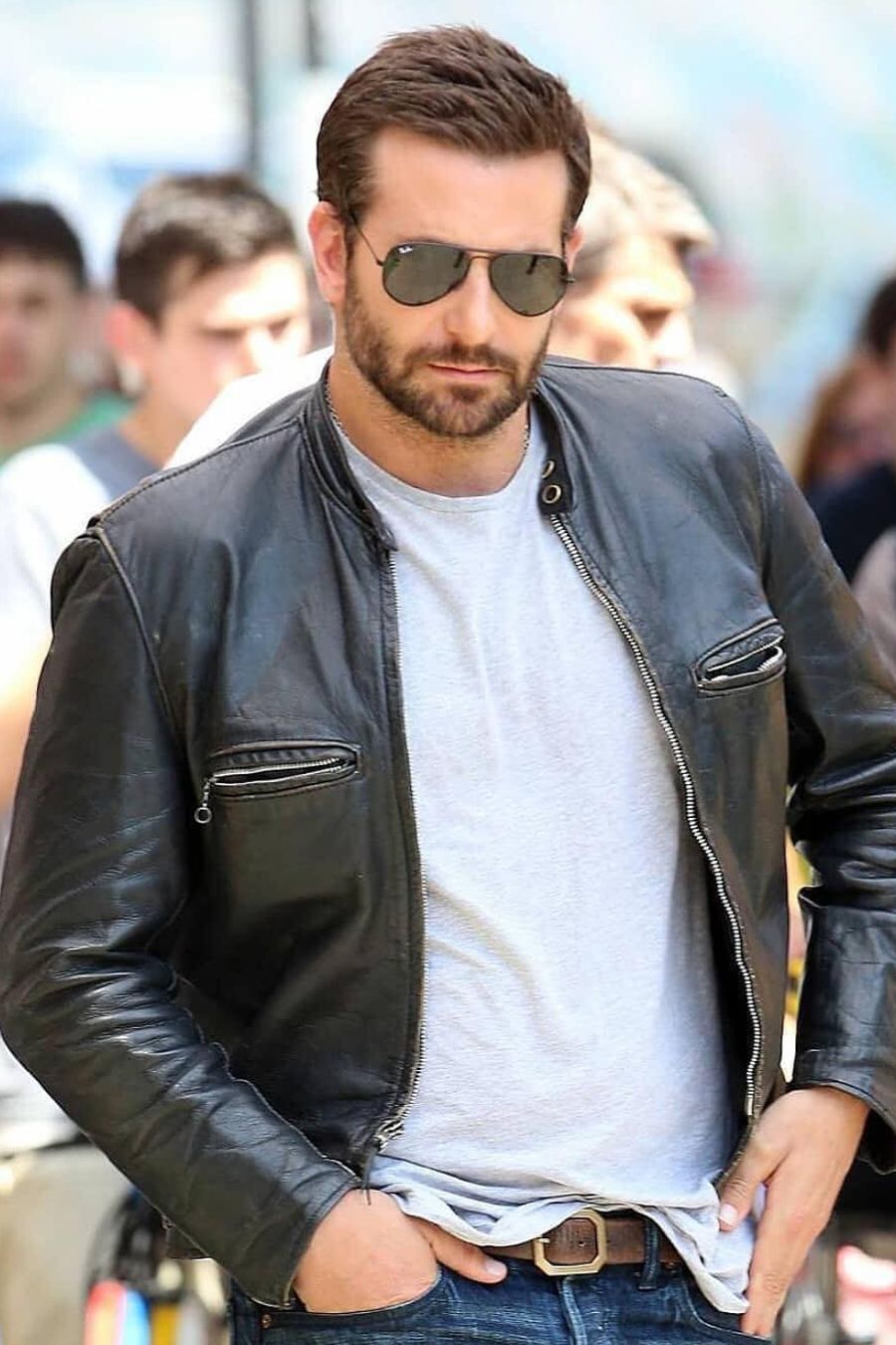 Bradley Cooper in Leather Jacket