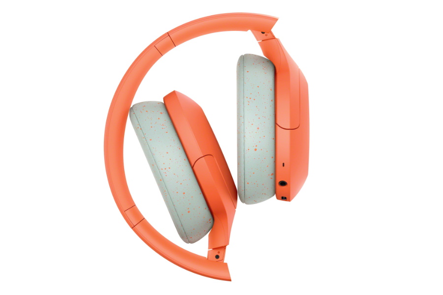 orange wireless noise cancelling headphones