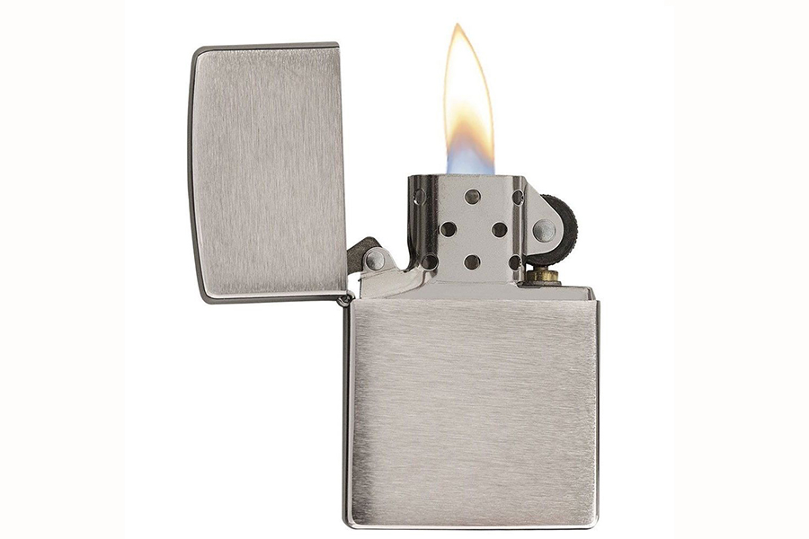 zippo lighter lights on