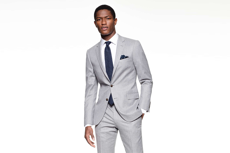 light gray suit combinations