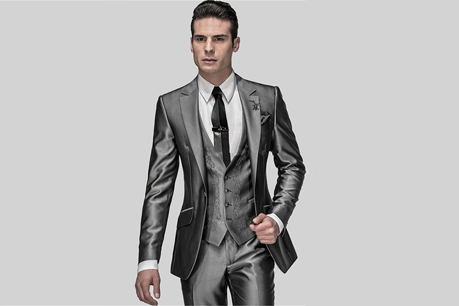 silver suit matching shirts