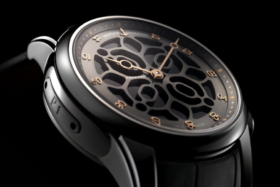 Closeup of the dial of Ulysse Nardin Hourstriker Phantom watch