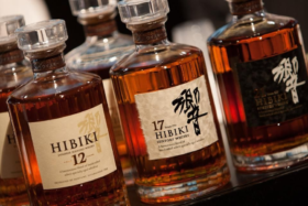 Decanters of Hibiki whisky