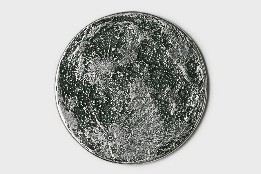 Full moon silver coin back