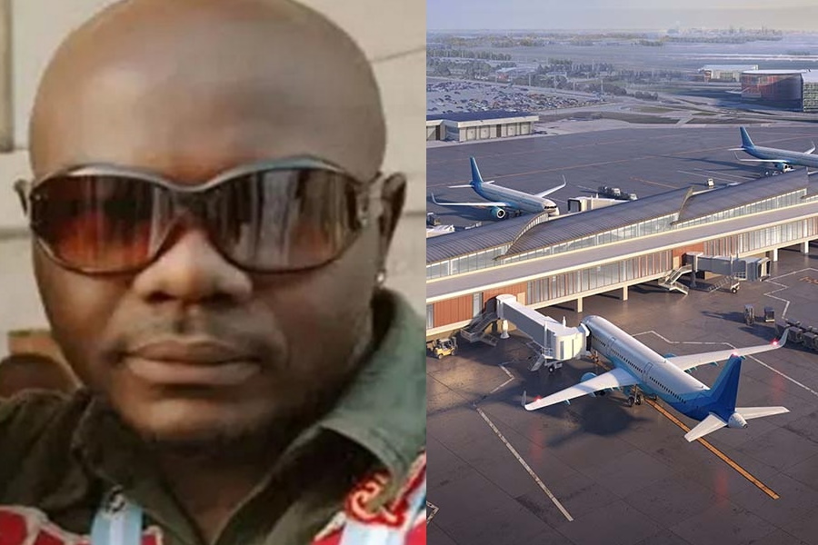 Nigerian scammer and airplanes at an airport