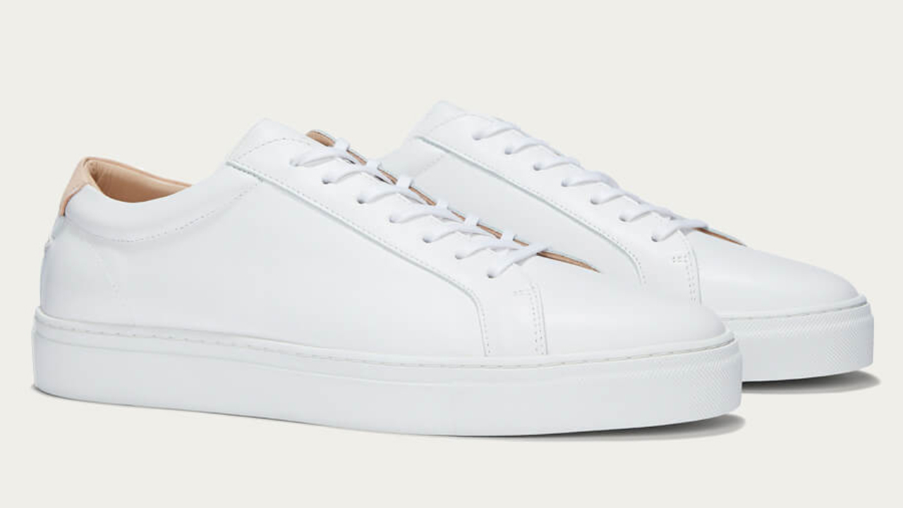 white leather shoes