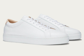 White Leather shoes uniform and standard
