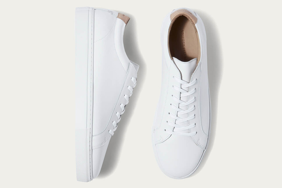 White Leather shoes top view