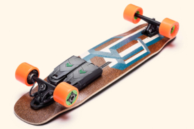 Unlimited x Loaded bottom view of the electric skateboard