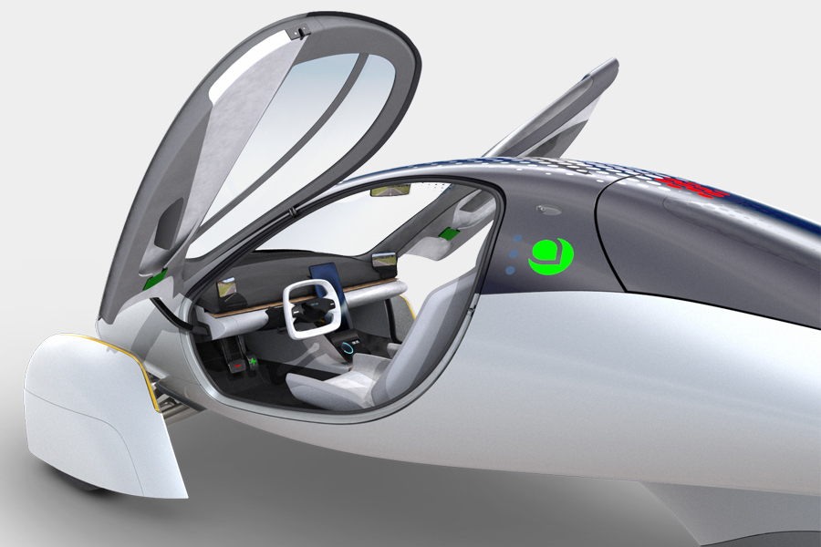 Aptera Motors’ Solar-Powered EV door open