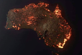 Map of Australia showing bushfires of Black Summer 2020