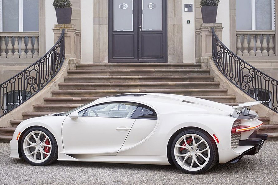 Bugatti X Hermes Chiron Coupe park in front of the house