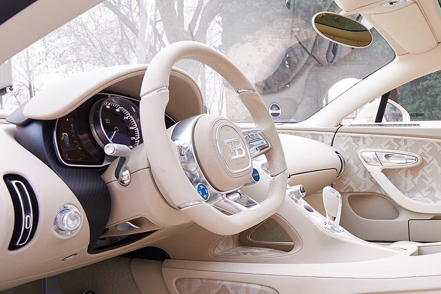 Bugatti X Hermes Chiron Coupe steering wheel and dashboard