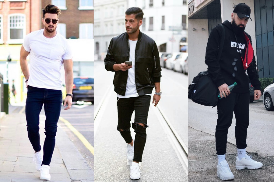 white smart casual trainers