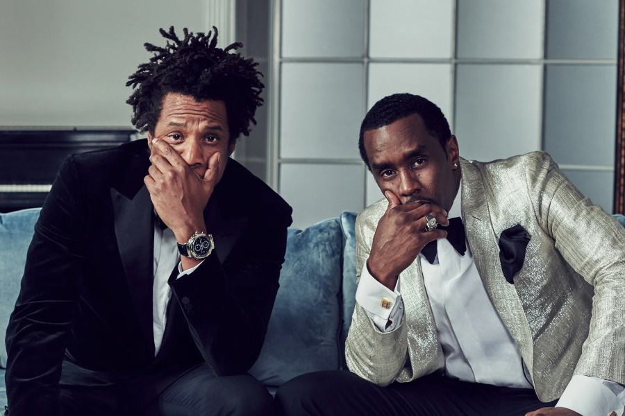 Jay Z wearing Patek Philippe Watch and Diddy next to him