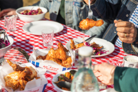 Air-Fried Chicken on table with other dishes