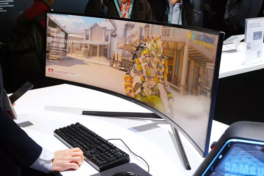 Samsung Odyssey gaming monitor side view